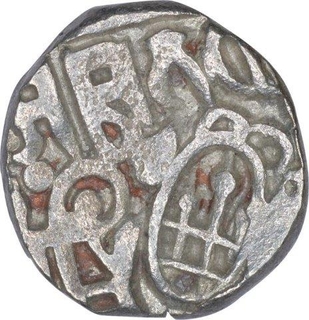 Silver Drachma Coin of Rajput Dynasty of Chauhans of Ajmer.