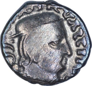 Silver Drachma Coin of Western Kshatrapas of Vijayasena.