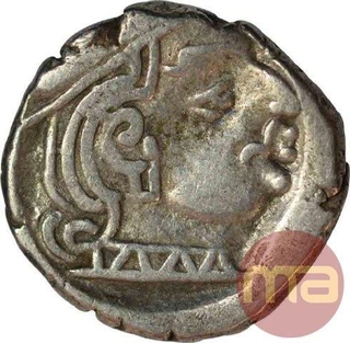 Silver Drachma of Rudrasena II of Western Kshatrapas.