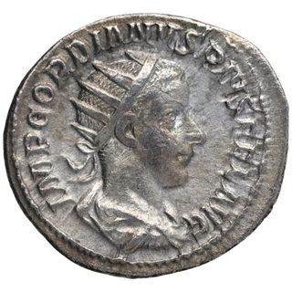 Silver Denarius Coin of Gordiano III of Roman Empire.