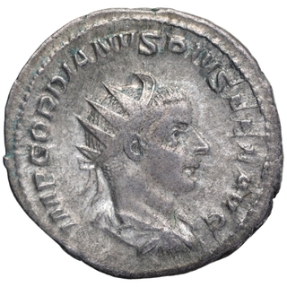 Silver Denarius Coin of Gordiano III of Roman Empire.