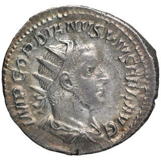 Silver Denarius Coin of Gordiano III of Roman Empire.