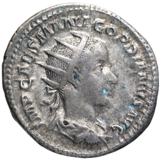 Silver Denarius Coin of Gordiano III of Roman Empire.