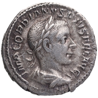 Silver Denarius Coin of Gordiano III of Roman Empire.