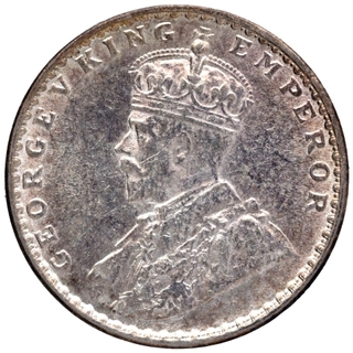 Silver Two Annas Coin of King George V of Calcutta Mint of 1917.