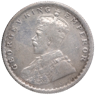 Silver Half Rupee Coin of King George V of Calcutta Mint of 1925.