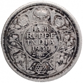 Silver Half Rupee Coin of King George V of Calcutta Mint of 1930.