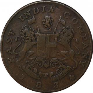 Copper Half Anna Coin of Bombay Presidency.