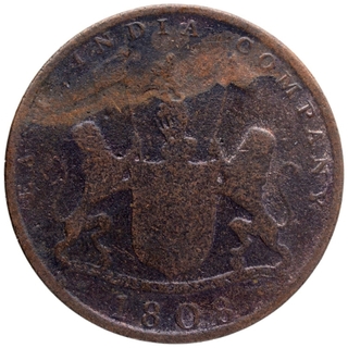 Copper Ten Cash Coin of Madras Presidency.