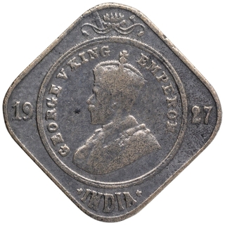 Copper Nickel Two Annas Coin of King George V of Bombay Mint of 1927.