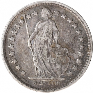 Silver Half Franc of Switzerland of 1914.