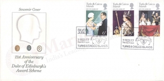 Turks and Caicos Islands First Day Cover of 1977 on Royal Family.