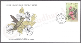 ST. Vincent World Wildlife Fund First Day Cover of 1976 on Birds.