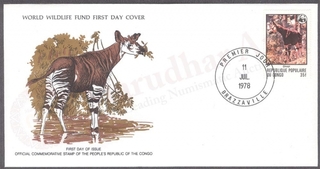 Congo World Wildlife Fund First Day Cover of 1978 on Animals.