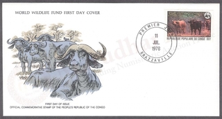 Congo World Wildlife Fund First Day Cover of 1978 on Animals.