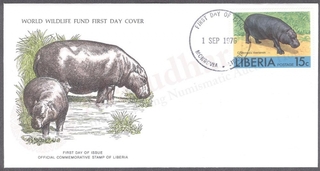 Liberia World Wildlife Fund First Day Cover of 1976 on Wild Animals.