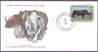 Central Africa World Wildlife Fund First Day Cover of 1978 on Wild Animals.