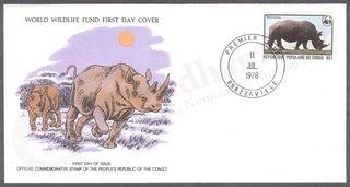 Congo World Wildlife Fund First Day Cover of 1978 on Wild Animals.