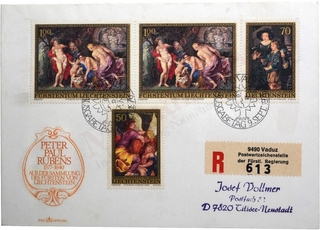 Liechtenstein First Day Cover of 1976 on Paintings.