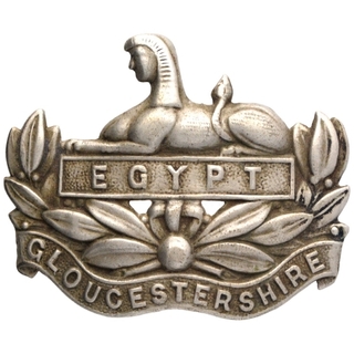 Silver Badge of The Gloucestershire Regiment Cap Badge of Egypt.