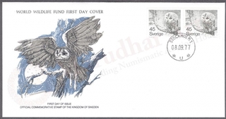 Sweden World Wildlife Fund First Day Cover of 1977 on Birds.