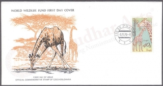 Czechoslovakia World Wildlife Fund First Day Cover of 1976 on Animals.