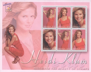 MNH of Grenada Heidi Klum Discover the beauty of stamps.