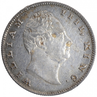 Silver One Rupee Coin of King William IIII of Bombay Mint of 1835.