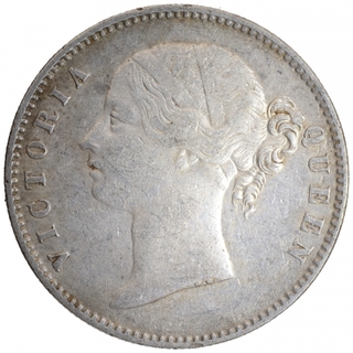 Silver One Rupee Coin of Victoria Queen of Calcutta Mint of 1840.