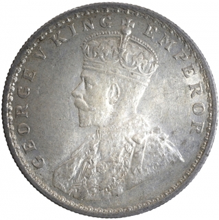 Silver One Rupee Coin of King George V of Calcutta Mint of 1913.