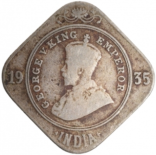 Copper Nickel Two Annas Coin of King George V of Bombay Mint of 1935.