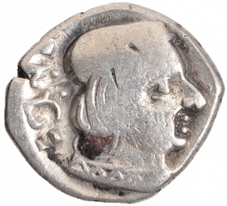 Silver Drachma Coin of Rudrasimha II of Western Kshatrapas.