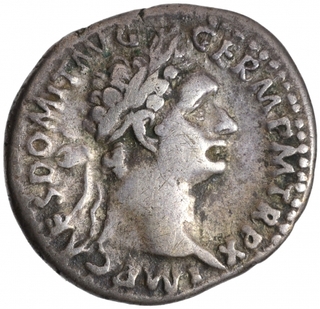 Silver Denarius Coin of Domitian of Roman Empire.