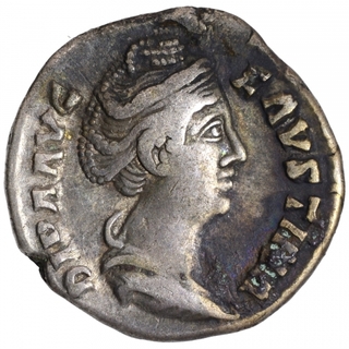 Silver Denarius Coin of Faustina I Senior of Roman Empire.