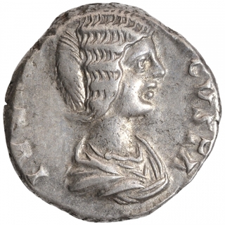 Silver Denarius Coin of Julia Domna of Roman Empire.