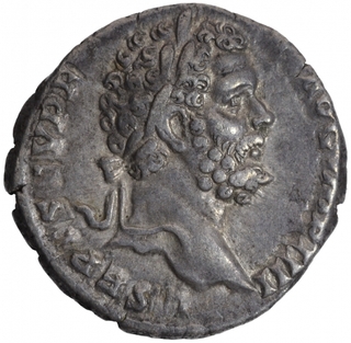 Silver Denarius Coin of Septimius Severus of Roman Empire.