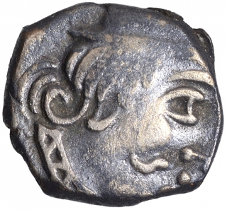 Silver Drachma Coin of Dahrasena of Traikutakas.