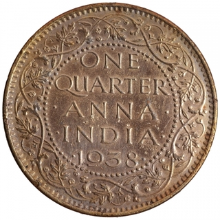 Bronze One Quarter Anna Coin of King George VI of Bombay Mint of 1938.