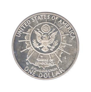 Silver One Dollar Proof Coin of U.S.A. of 1991.