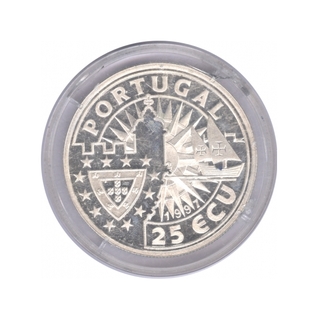 Silver Twenty Five Ecu Proof Coin of Portugal of 1997.