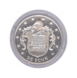 Silver Twenty Five Ecu Proof Coin of Isle of Man of 1994.