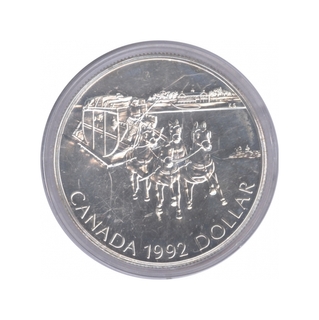 Silver One Dollar Proof Coin of Canada of 1992.