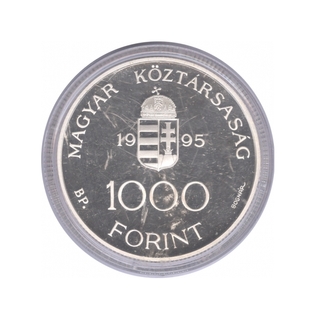 Silver Thousand Forint Proof Coin of Hungary of 1995.