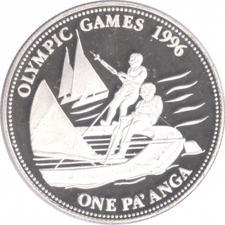 Tonga Silver One Paanga Proof Coin of Olympic Games of Sailing of 1996.