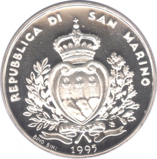 San Marino Silver Thousand Lire Proof Coin of Olympic Games of 1996.