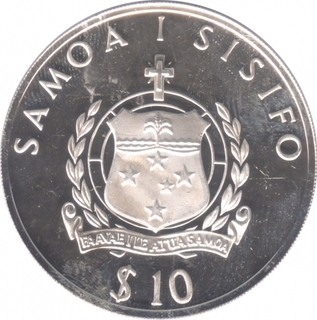 Samoa Silver Ten Dollars Proof Coin of Olympic Games of 1996.