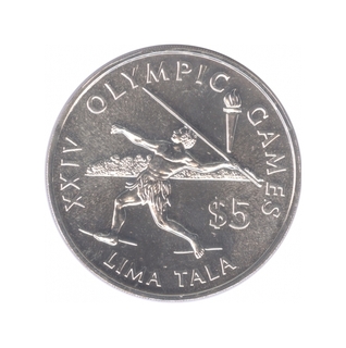 Tokelau Silver Five Lima Tala Proof Coin of Olympic Games.