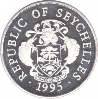 Seychelles Silver Twenty Five Rupees Proof Coin of Olympic Games of 1996.