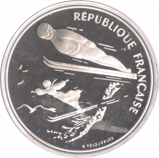 France Silver Hundred Francs Proof Coin of Olympic Games of 1992.