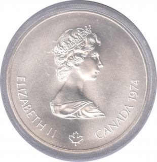 Canada Silver Five Dollars Proof Coin of Olympic Games of 1976.